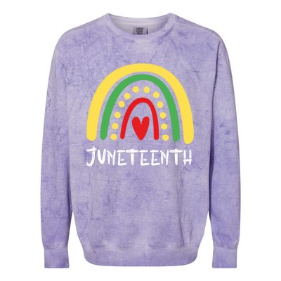 Cool Juneteenth Rainbow Funny Freedom Independence Day Gift Colorblast Crewneck Sweatshirt