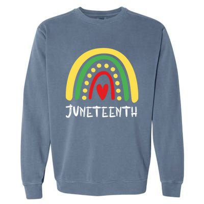 Cool Juneteenth Rainbow Funny Freedom Independence Day Gift Garment-Dyed Sweatshirt