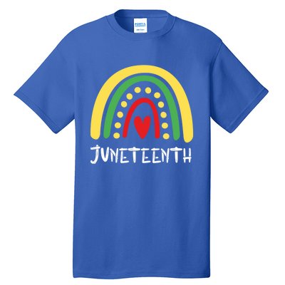 Cool Juneteenth Rainbow Funny Freedom Independence Day Gift Tall T-Shirt