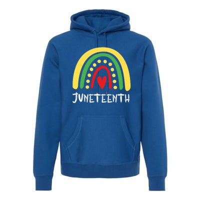 Cool Juneteenth Rainbow Funny Freedom Independence Day Gift Premium Hoodie