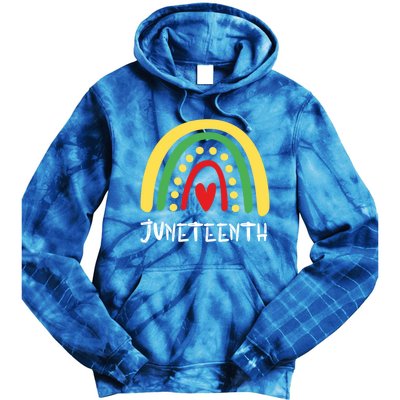 Cool Juneteenth Rainbow Funny Freedom Independence Day Gift Tie Dye Hoodie