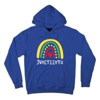 Cool Juneteenth Rainbow Funny Freedom Independence Day Gift Tall Hoodie