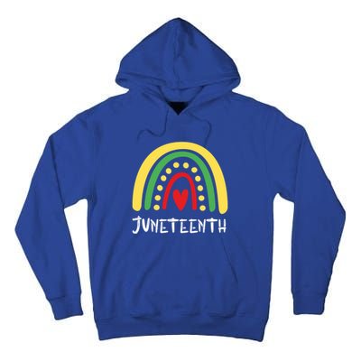 Cool Juneteenth Rainbow Funny Freedom Independence Day Gift Tall Hoodie