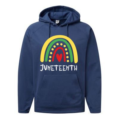 Cool Juneteenth Rainbow Funny Freedom Independence Day Gift Performance Fleece Hoodie