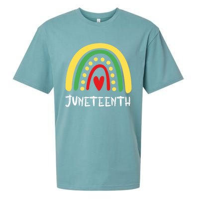 Cool Juneteenth Rainbow Funny Freedom Independence Day Gift Sueded Cloud Jersey T-Shirt