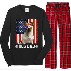 Cool Jack Russell Terrier Dog Dad American Flag FatherS Day Long Sleeve Pajama Set