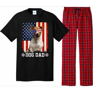 Cool Jack Russell Terrier Dog Dad American Flag FatherS Day Pajama Set