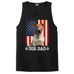 Cool Jack Russell Terrier Dog Dad American Flag FatherS Day PosiCharge Competitor Tank