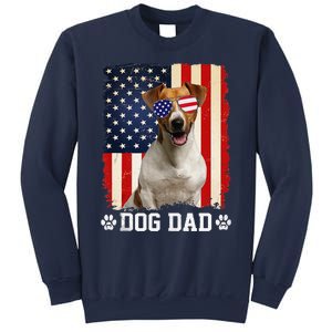 Cool Jack Russell Terrier Dog Dad American Flag FatherS Day Sweatshirt