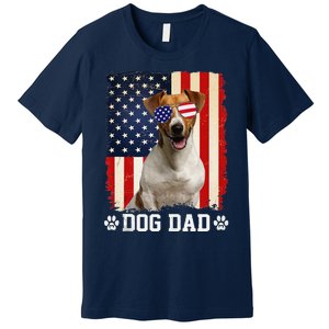 Cool Jack Russell Terrier Dog Dad American Flag FatherS Day Premium T-Shirt