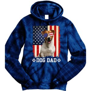 Cool Jack Russell Terrier Dog Dad American Flag FatherS Day Tie Dye Hoodie