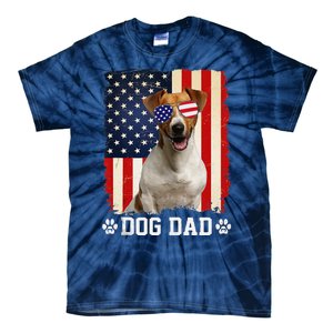 Cool Jack Russell Terrier Dog Dad American Flag FatherS Day Tie-Dye T-Shirt