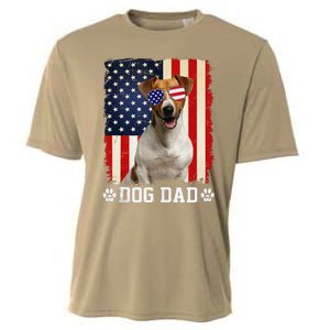 Cool Jack Russell Terrier Dog Dad American Flag FatherS Day Cooling Performance Crew T-Shirt