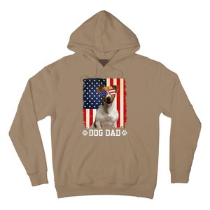 Cool Jack Russell Terrier Dog Dad American Flag FatherS Day Hoodie