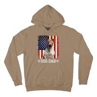 Cool Jack Russell Terrier Dog Dad American Flag FatherS Day Hoodie