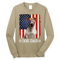 Cool Jack Russell Terrier Dog Dad American Flag FatherS Day Long Sleeve Shirt