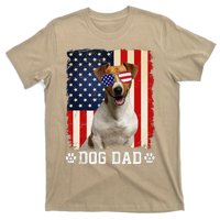 Cool Jack Russell Terrier Dog Dad American Flag FatherS Day T-Shirt