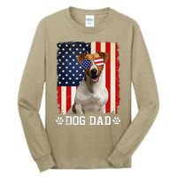 Cool Jack Russell Terrier Dog Dad American Flag FatherS Day Tall Long Sleeve T-Shirt