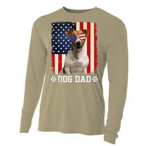 Cool Jack Russell Terrier Dog Dad American Flag FatherS Day Cooling Performance Long Sleeve Crew