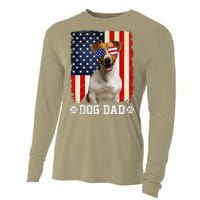 Cool Jack Russell Terrier Dog Dad American Flag FatherS Day Cooling Performance Long Sleeve Crew