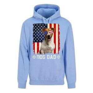 Cool Jack Russell Terrier Dog Dad American Flag FatherS Day Unisex Surf Hoodie