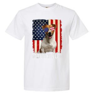 Cool Jack Russell Terrier Dog Dad American Flag FatherS Day Garment-Dyed Heavyweight T-Shirt