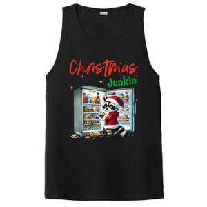 Christmas Junkie Raccoon Santa Hat Food Lovers Xmas Fridge PosiCharge Competitor Tank