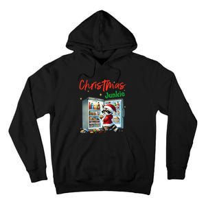 Christmas Junkie Raccoon Santa Hat Food Lovers Xmas Fridge Tall Hoodie