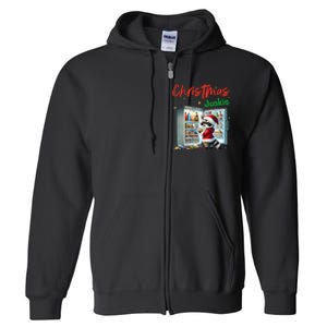 Christmas Junkie Raccoon Santa Hat Food Lovers Xmas Fridge Full Zip Hoodie