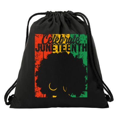 Celebrate Juneteenth Retro African Colors Women Drawstring Bag