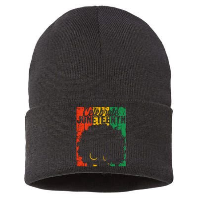 Celebrate Juneteenth Retro African Colors Women Sustainable Knit Beanie