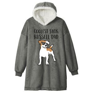 Coolest Jack Russel Dad Father Of Jack Russell Terrier Hooded Wearable Blanket