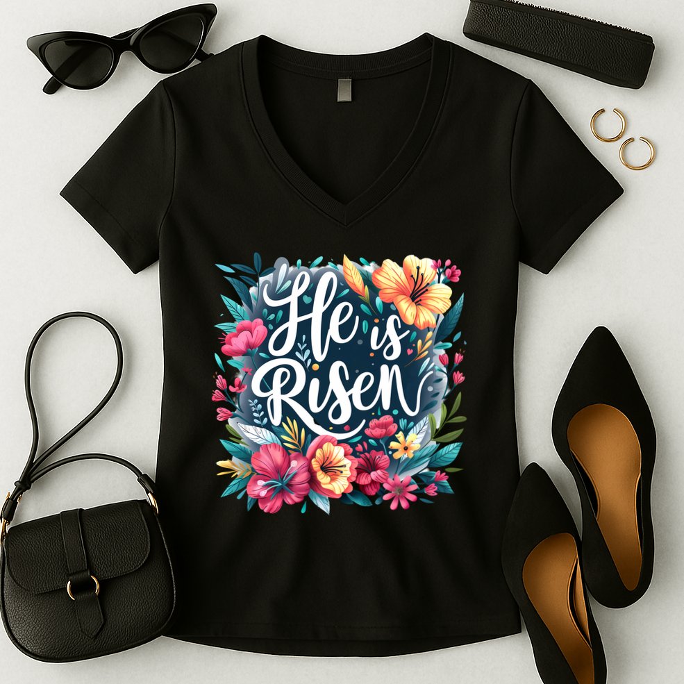 Christian Jesus Religious Bible Verse Spirit Motivational Quotes Women's V-Neck T-Shirt