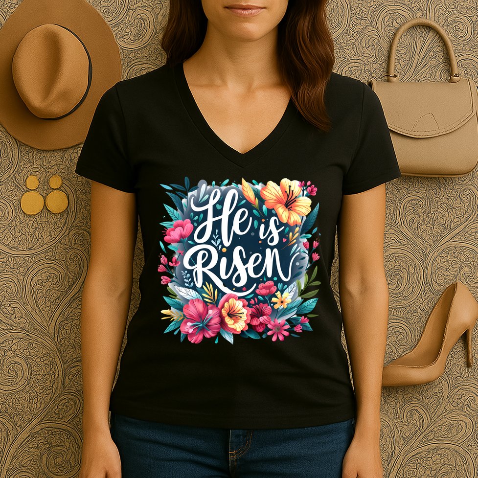 Christian Jesus Religious Bible Verse Spirit Motivational Quotes Women's V-Neck T-Shirt
