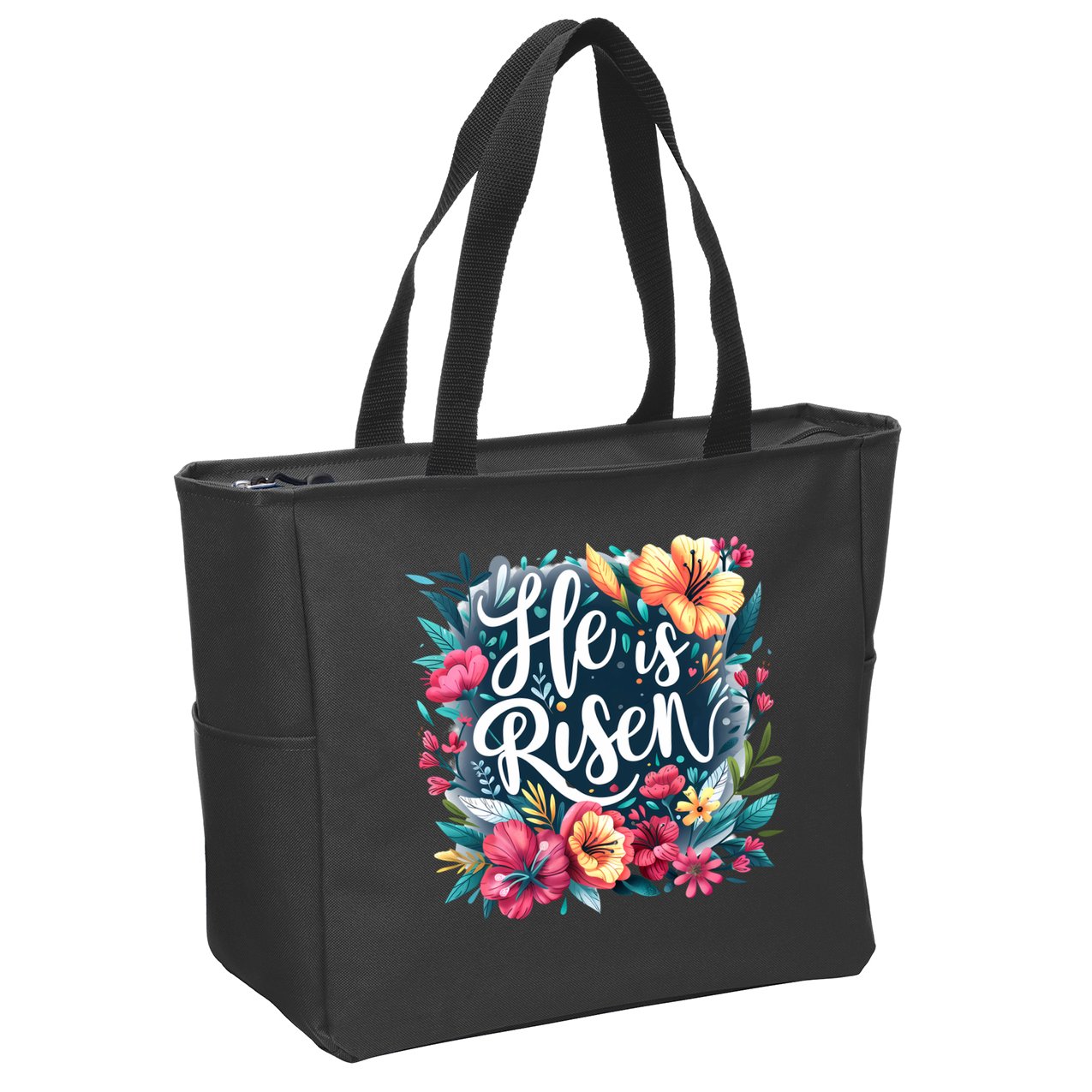Christian Jesus Religious Bible Verse Spirit Motivational Quotes Zip Tote Bag