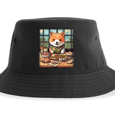 Cute Japanese Sushi Master Dog Chef Kawaii Anime Great Gift Sustainable Bucket Hat