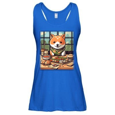 Cute Japanese Sushi Master Dog Chef Kawaii Anime Great Gift Ladies Essential Flowy Tank