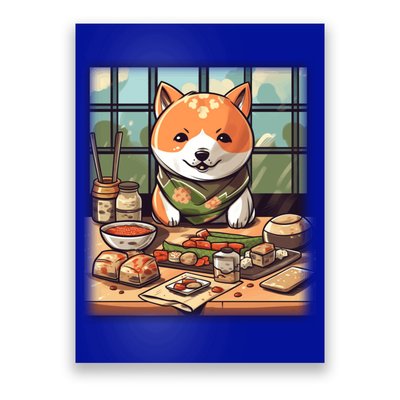 Cute Japanese Sushi Master Dog Chef Kawaii Anime Great Gift Poster