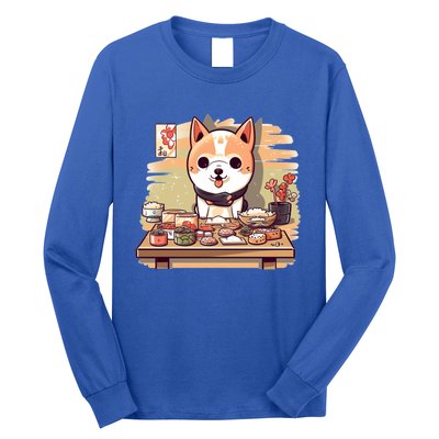 Cute Japanese Sushi Master Dog Chef Kawaii Anime Gift Long Sleeve Shirt