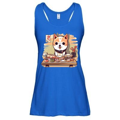 Cute Japanese Sushi Master Dog Chef Kawaii Anime Gift Ladies Essential Flowy Tank