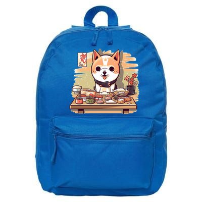 Cute Japanese Sushi Master Dog Chef Kawaii Anime Gift 16 in Basic Backpack