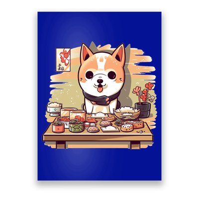 Cute Japanese Sushi Master Dog Chef Kawaii Anime Gift Poster