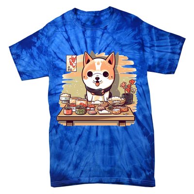 Cute Japanese Sushi Master Dog Chef Kawaii Anime Gift Tie-Dye T-Shirt
