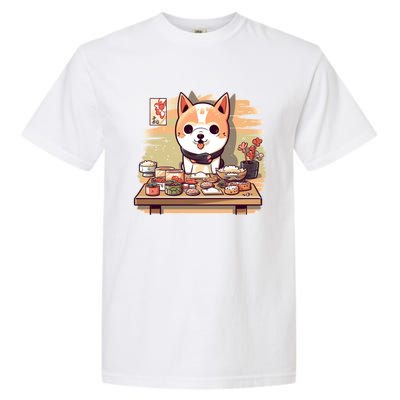 Cute Japanese Sushi Master Dog Chef Kawaii Anime Gift Garment-Dyed Heavyweight T-Shirt