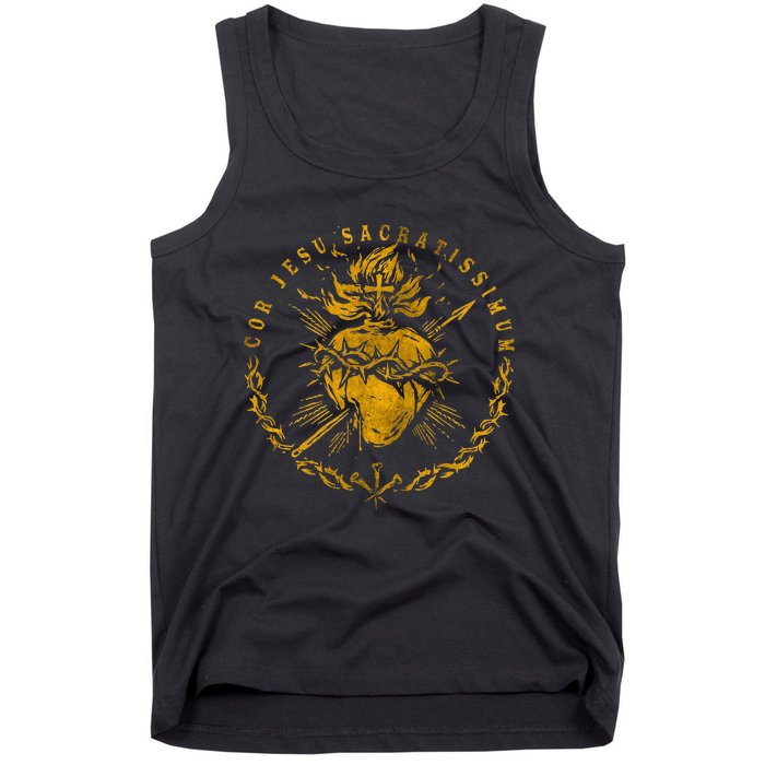 Cor Jesu Sacratissimum SacredHeart Of Jesus Catholic Faith Tank Top