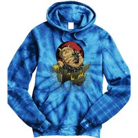 Catzilla Japanese Sunset Funny Cat Monster Manga Tie Dye Hoodie