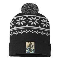 Catzilla Japanese Sunset Print For Cat Mom Dad USA-Made Snowflake Beanie