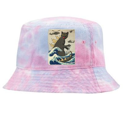 Catzilla Japanese Sunset Print For Cat Mom Dad Tie-Dyed Bucket Hat