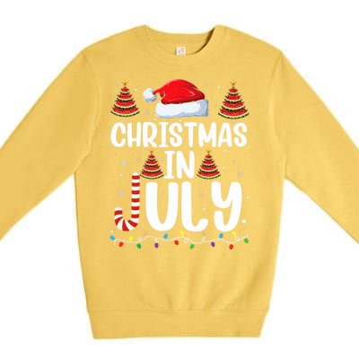 Christmas July Santa Hat Xmas Premium Crewneck Sweatshirt