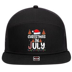 Christmas July Santa Hat Xmas 7 Panel Mesh Trucker Snapback Hat